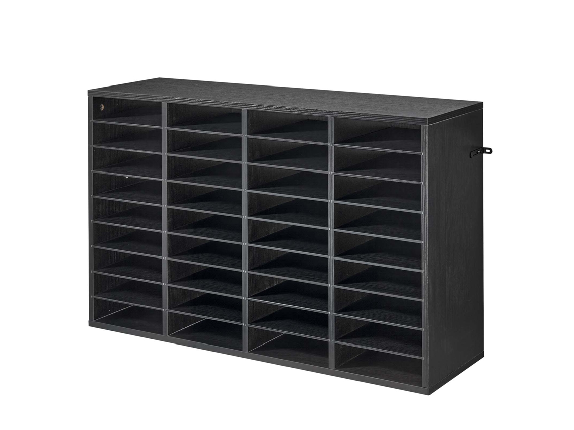 Prateleira de Armazenamento Documentos com 36 Compartimentos, Organizador Arquivos Madeira 95,7 X 30 60 Cm, Classificador Literatura Prateleiras