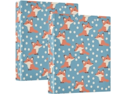 Lindo Foxes Pasta Escolar De 3, 5cm, Três Argolas Com Bolsos, Pacote Com 1 2-unidades, Material De Escritório
