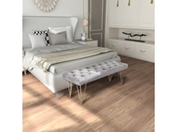 Banco De Entrada Em Veludo Cinza 116x44,5x49cm, Ideal Para Hall E Corredor.