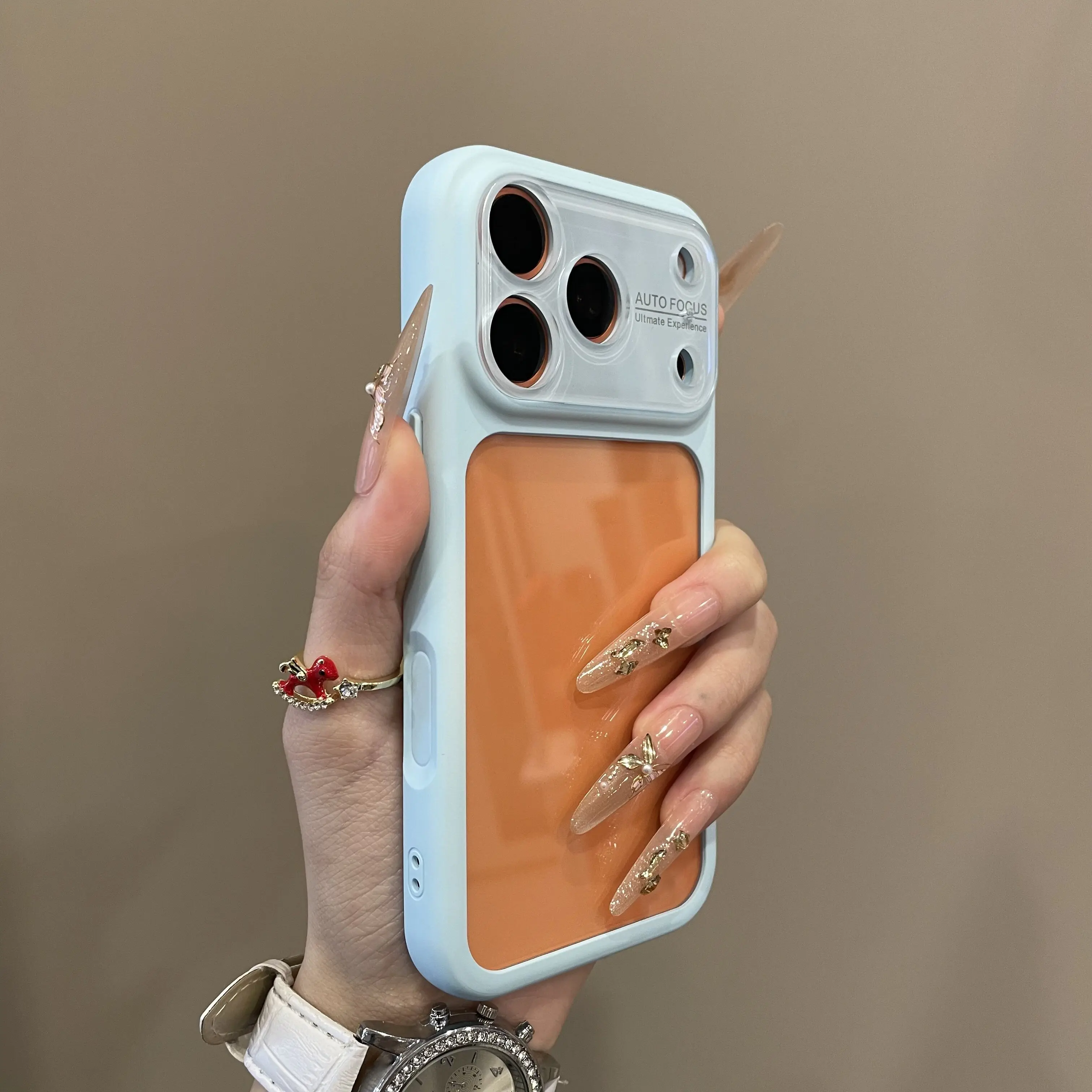 Capa Traseira Transparente Para Iphone 14 (azul) Com Proteção Para A Câmera E Moldura Resistente A Impactos.