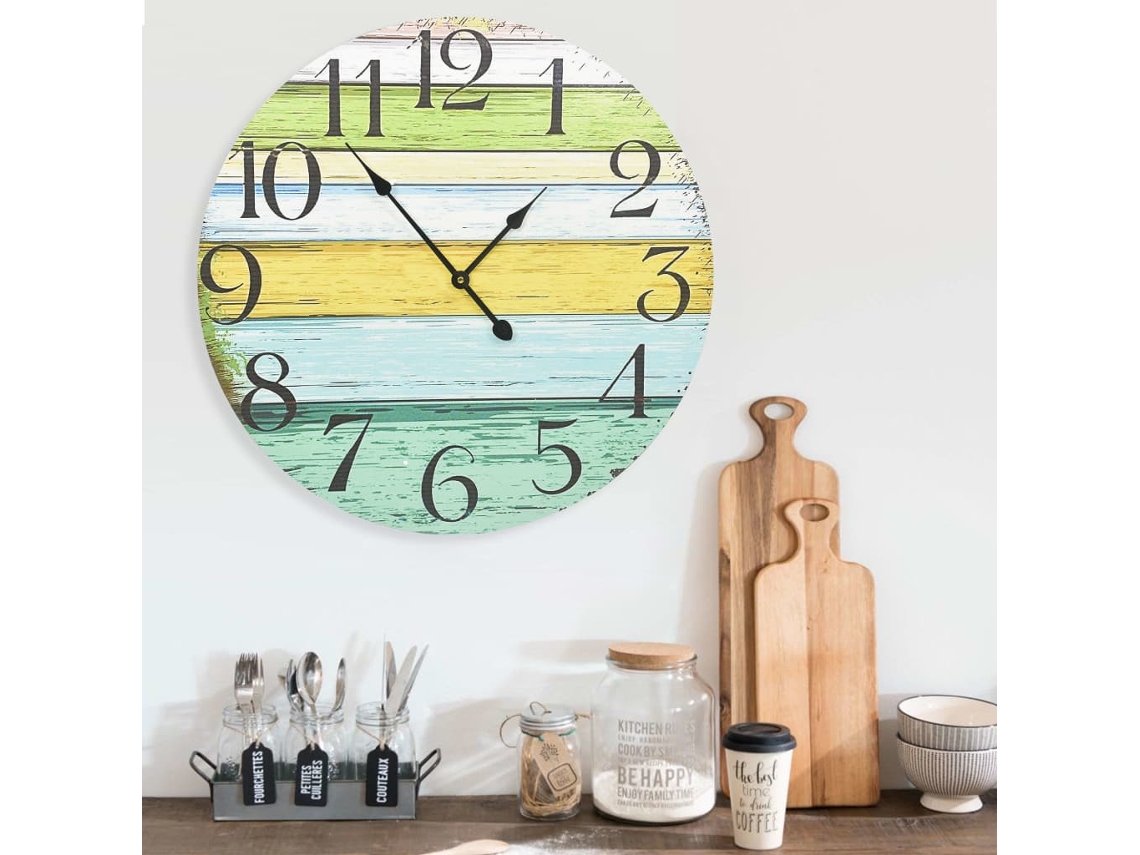 Vidaxl Relógio de Parede 60 Cm Mdf Multicor