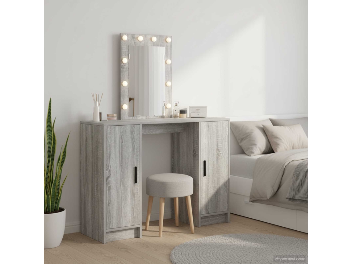 Vidaxl Mesa De Vestir Cinzeto 102 X 33 X 135 Cm Derivados De Madeira