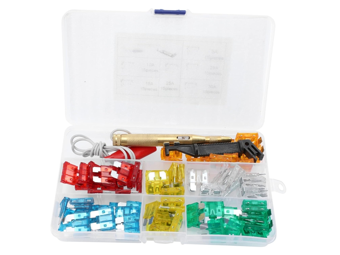 1ensemble Kit Assortiment Fusibles Automobiles Fusibles Outil Retrait Testeur Tension Voitures Batea