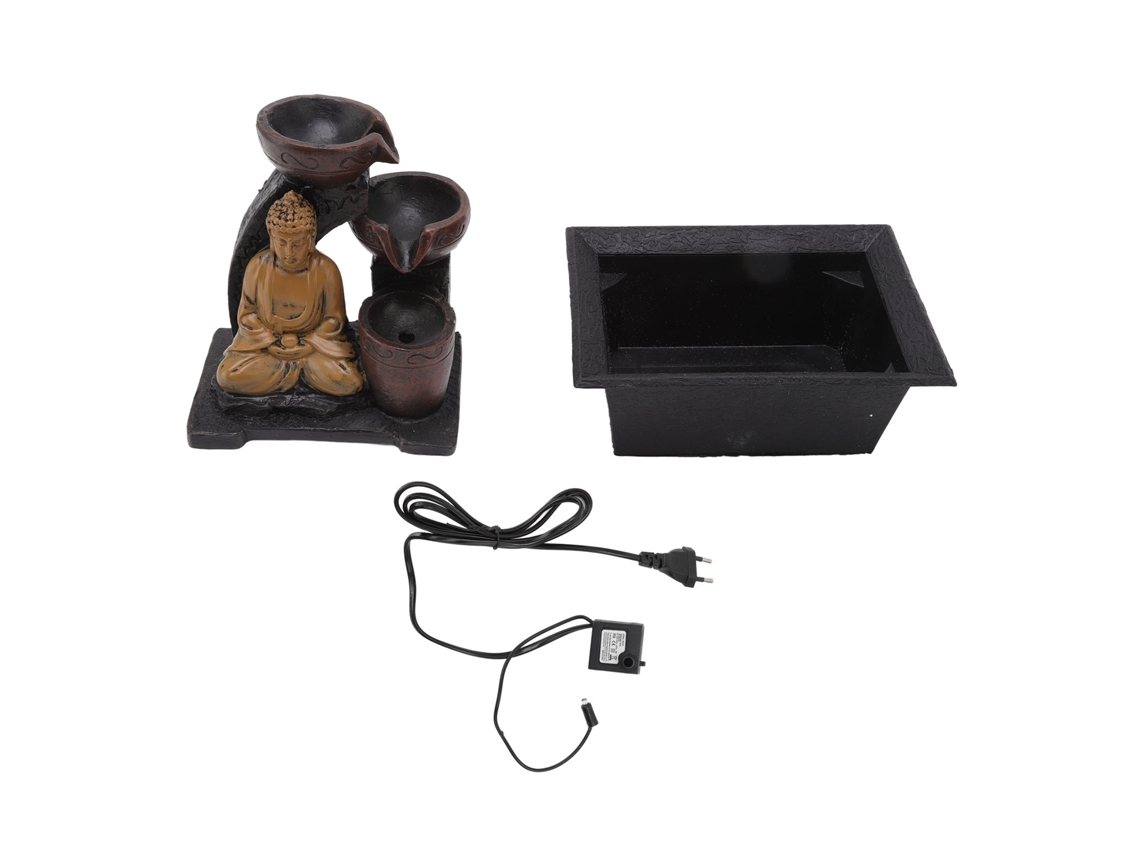 Decoração de Água com Luzes Buda Cascata Resina 220v 240v