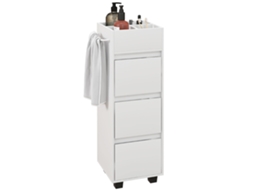Armário de Banheiro com 4 Compartimentos, 3 Gavetas, Toalhitas, 35 X 30 X 90 Cm Branco S/MARCA