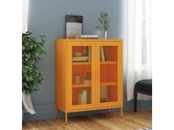 Vidaxl Armário De Arrumação Amarelo Mostarda 80x35x101,5 Cm Aço