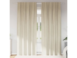 Vidaxl Cortinas Opacas 2 Pcs Creme 140 X 245 Cm Veludo
