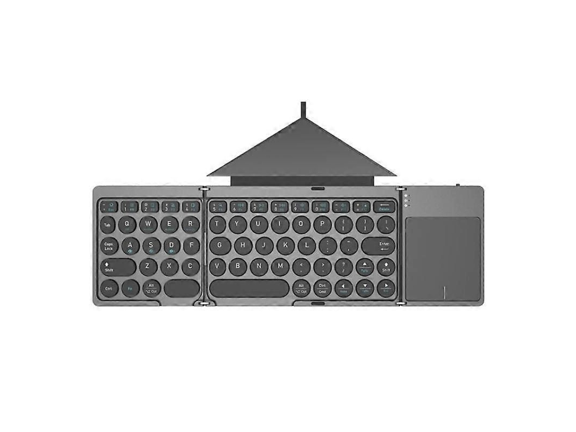 Teclado Bluetooth Kf86 Max com Touchpad e Capa de Couro TAISHENGDA