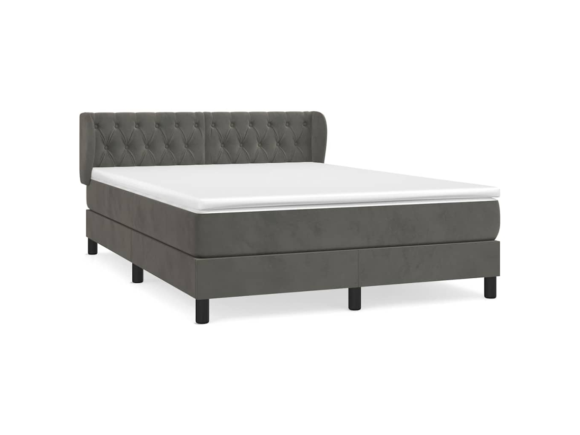 Box Spring Bed, Box Spring Beds Vidaxl Cinzeto Veludo (140 X 200 Cm)