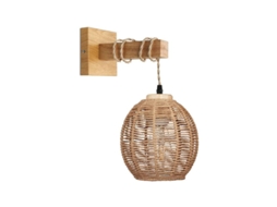 Luminária De Parede Retro,abajur De Corda De Cânhamo E Rattan E27 Para Sala,quarto E Mesa De Cabeceira Btforus (sem Lâmpada)