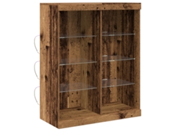Conjunto 1 Aparador Led Vidaxl Castanho Derivados De Madeira (81 X 37 X 100 Cm)