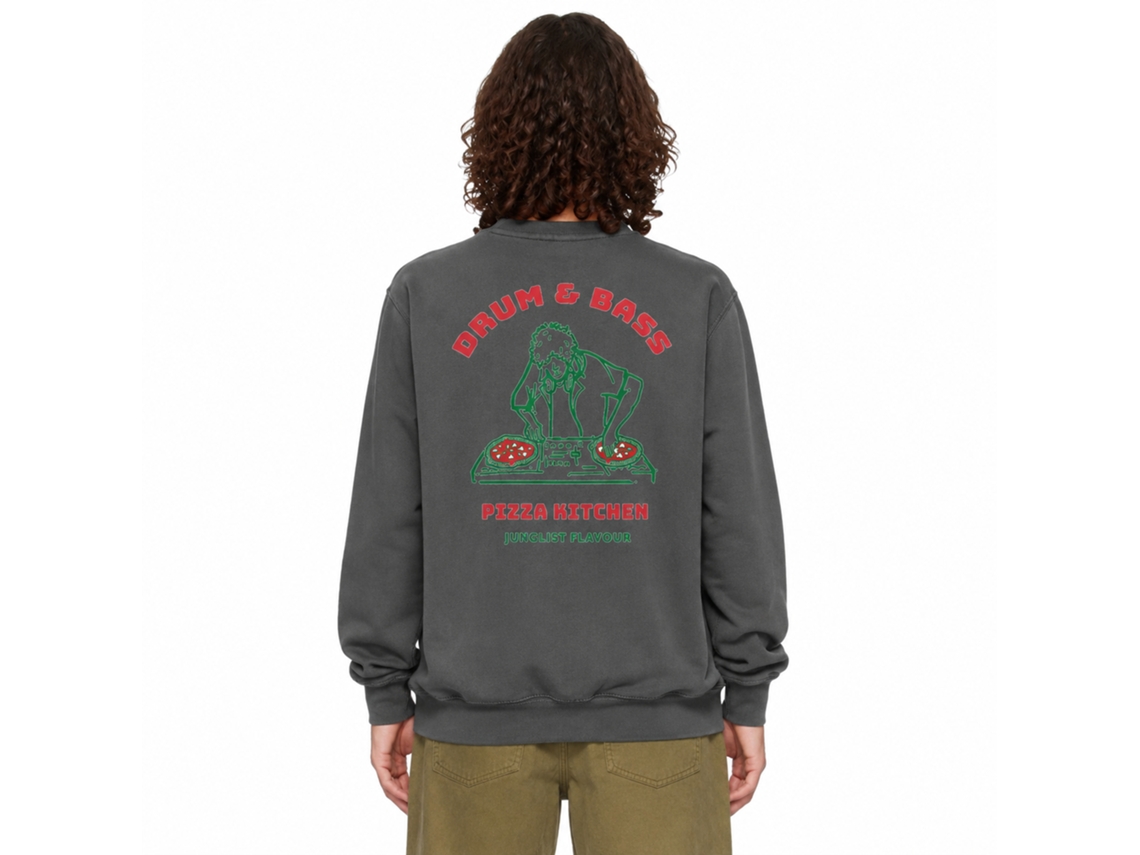 Rockinstone Drum Bass Pizza Kitchen Black Sweatshirtdouble-sided Print Unique Designer Style