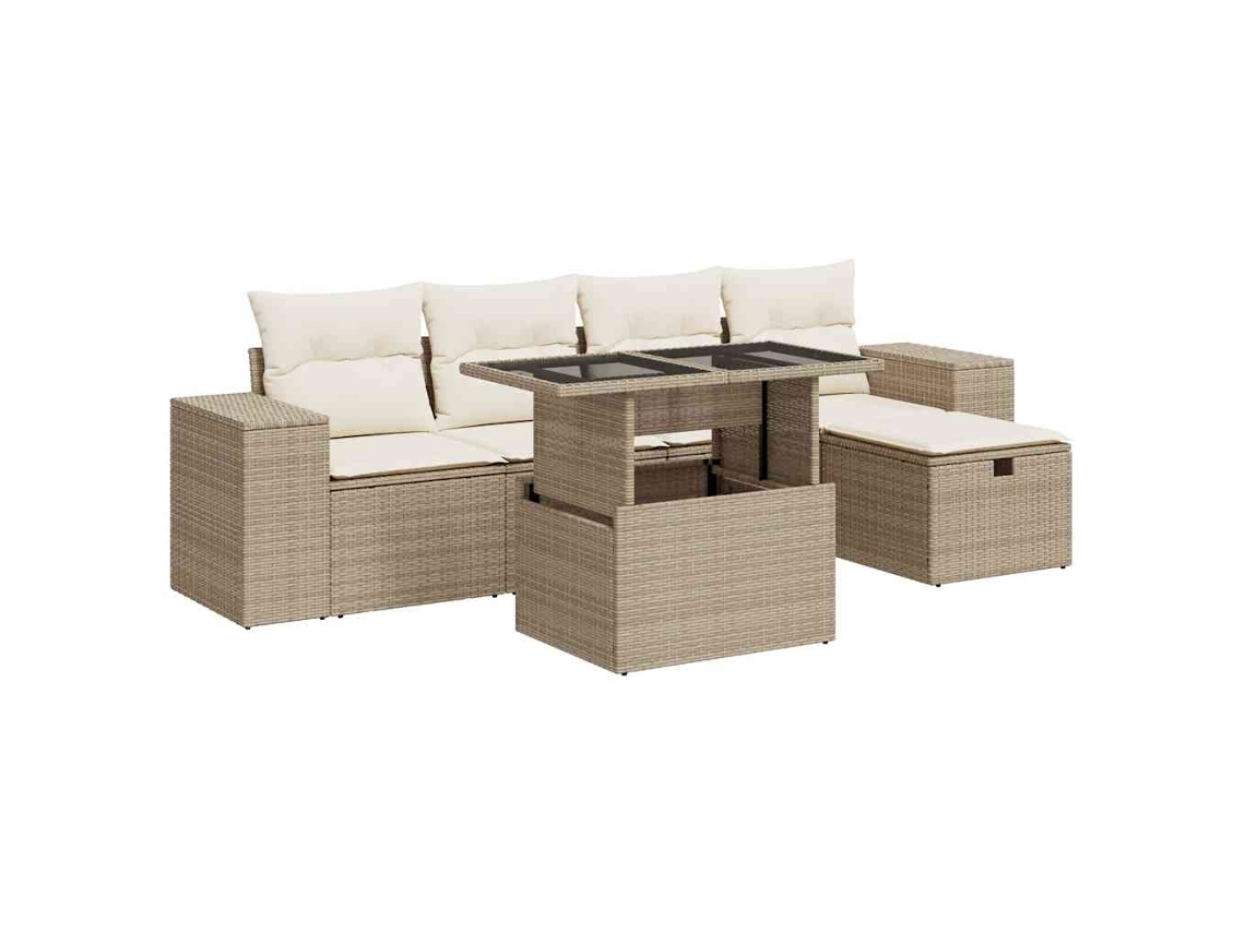 Garden Sofa Set, Garden Sofa Sets Vidaxl Bege Rattan / Vime (n/a)