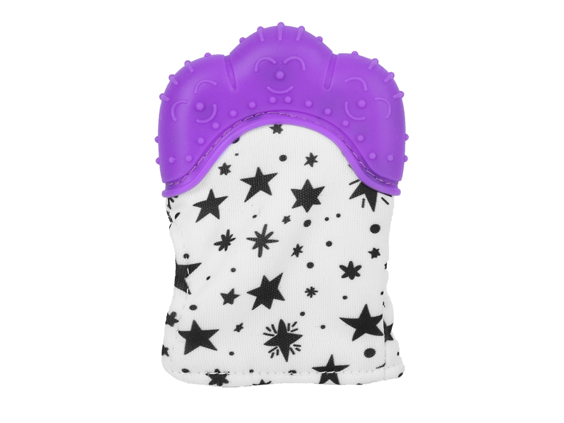 Mali luva de Chupeta Silicone para Bebê com 3+ Meses Alivia Dor de Dentes Roxo