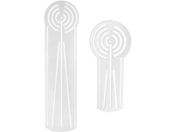 Conjunto De 2 Réguas Mandala Em Acrílico Transparente Com Design Ergonômico E Molde Circular Para Desenho Artístico