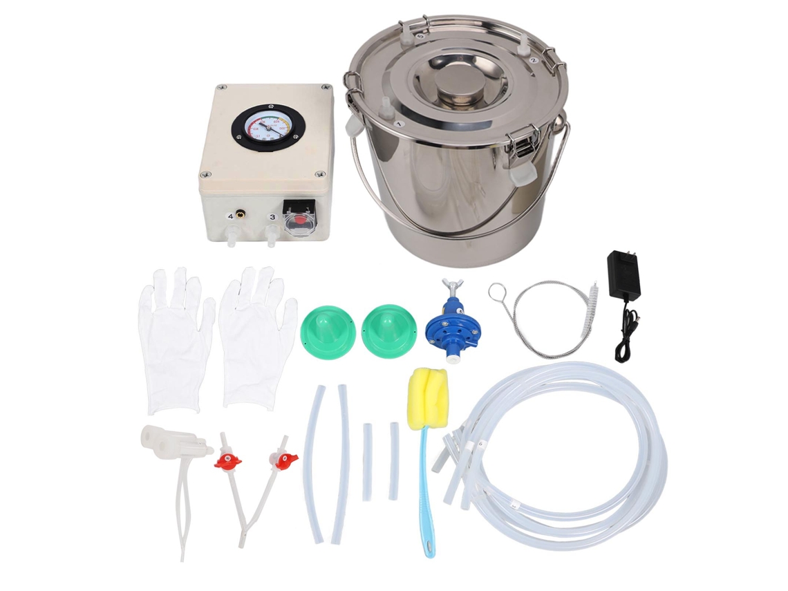 Máquina de ordenha elétrica para gado LAXISCREED 12l com bacia de aço inox e bateria