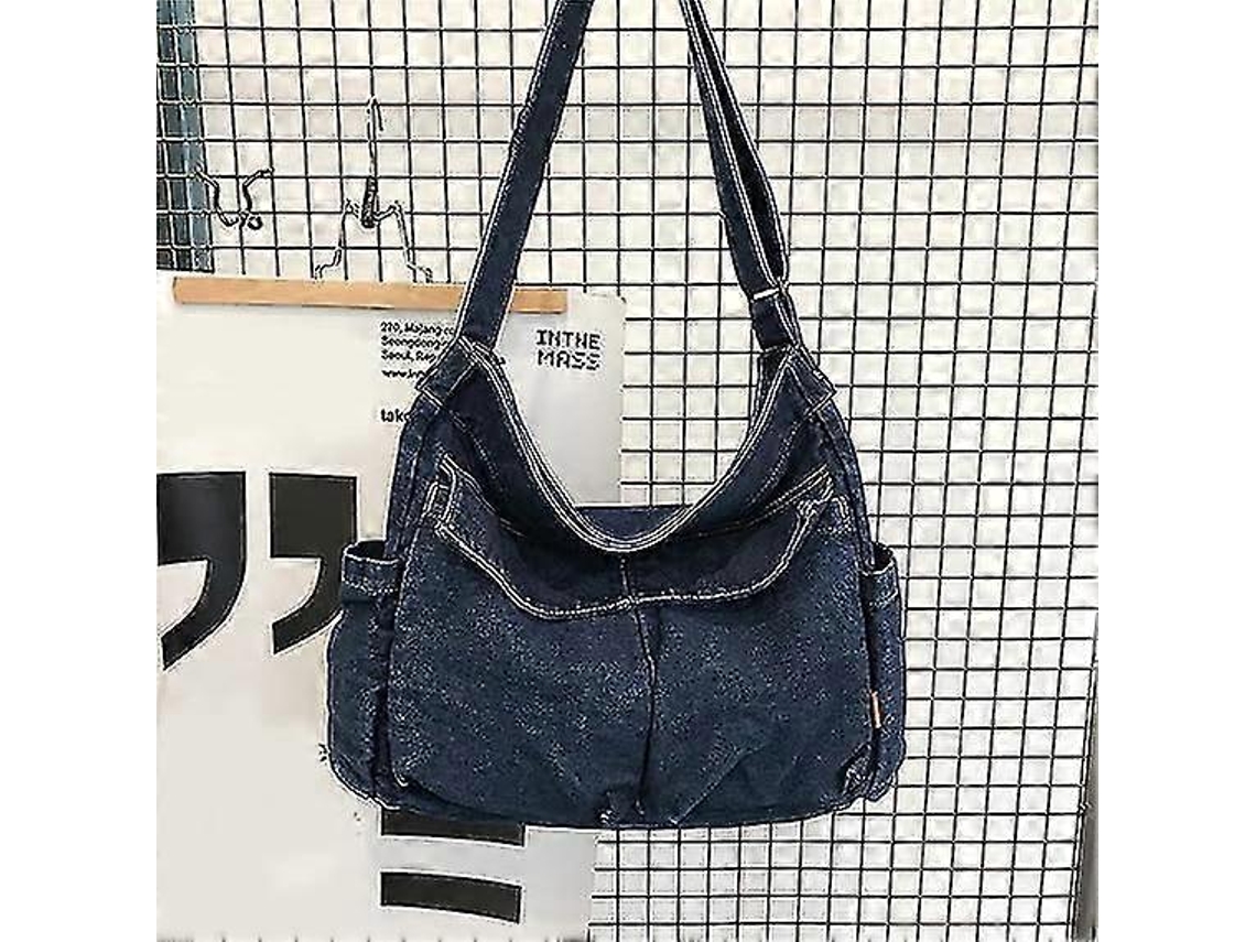 Bolsa De Lona Tipo Carteiro, Bolsa Grande Tipo Hobo, Transversal, Com Vários Bolsos, Bolsa De Ombro Tipo Tote De Lona Para Mulheres E Homens