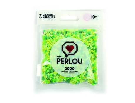 Mini contas de engomar Perlou em tons verdes opacos - Perlou