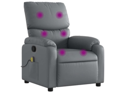 Massage Recliner Chair, Massage Recliner Chairs Vidaxl Cinzeto Couro Artificial