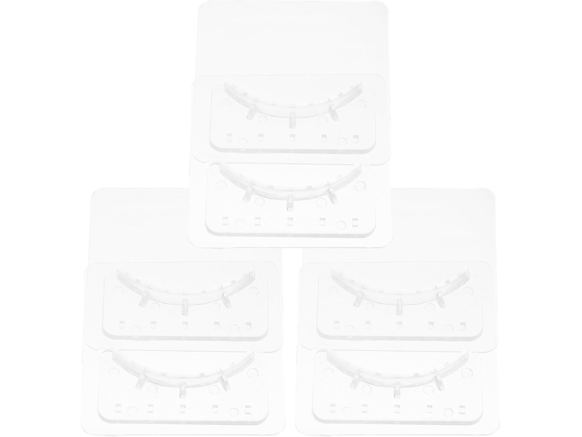 Shineofi 6-pares De Suportes Adesivos Para Varão Cortina Chuveiro, Em Plástico, Com Design Arredondado Para Banheiro