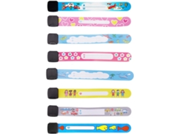 Conjunto de 8 pulseiras de segurança de PVC reutilizadas com identificação para atividades ao ar livre e camping, diversos.
