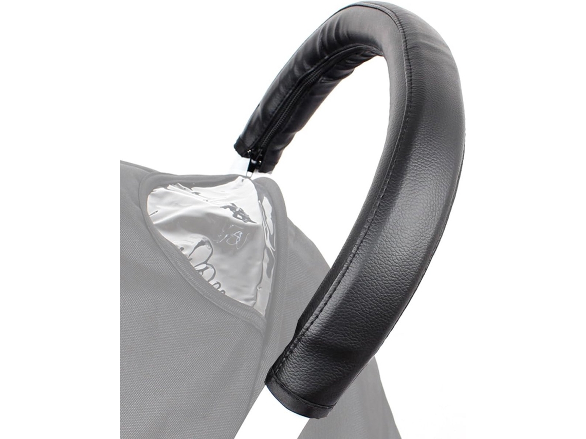 Capa de Alça para Carrinho de Bebê, 2 Peças, Couro Sintético, Preto AQUAFORGE