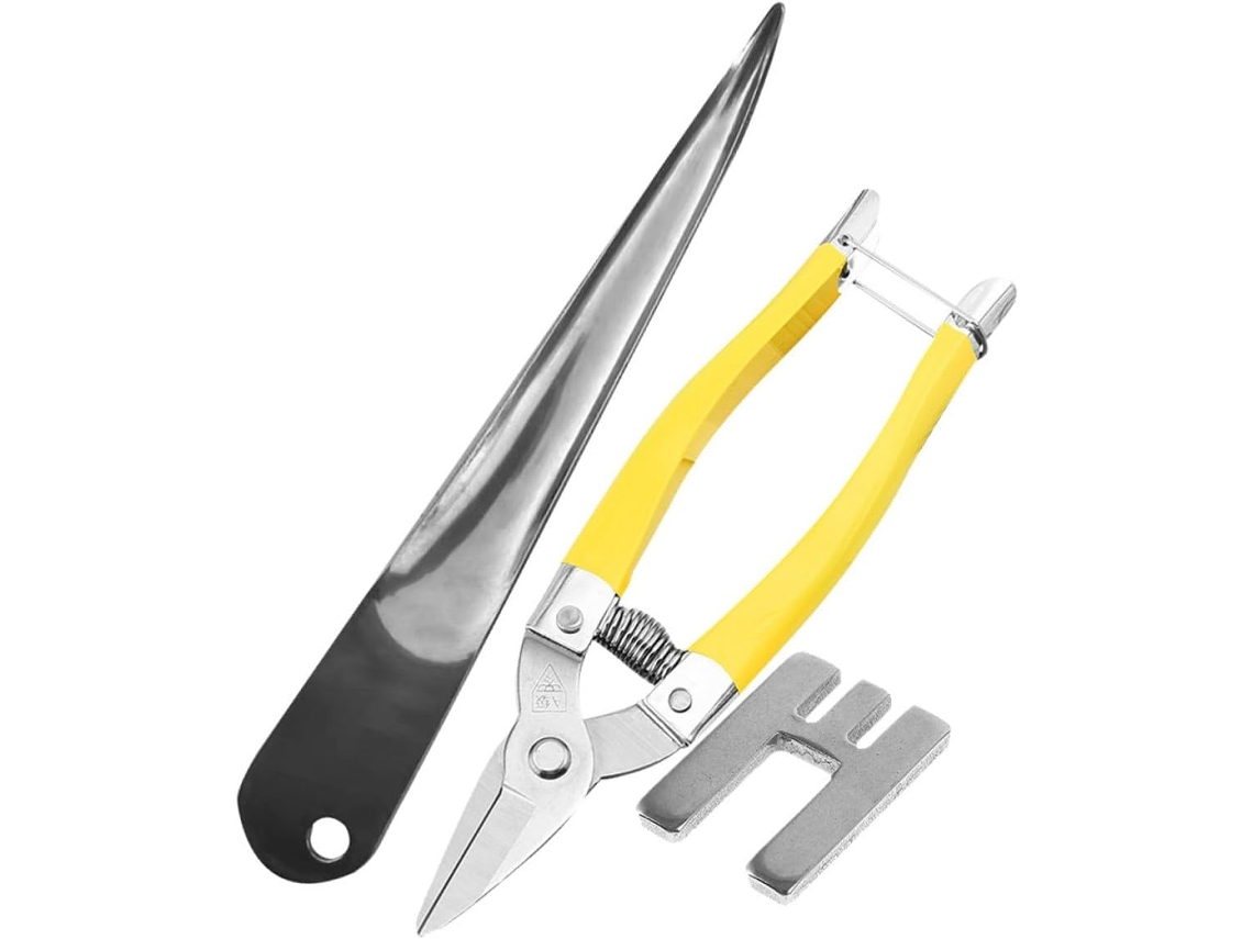 Kit Dealavanca em Metal, Ferramenta para Reparo de Vime com Tesoura para Conserto de Cestos e Trançados., Sem Rebarbas CHABERLU