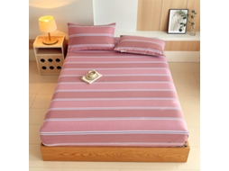 Lençol Elástico, 120*200cm, Tecido De Algodão Cru, Bolso Profundo De 30cm, Estilo Casa De Campo,para Meninas E Mulheres. Rosa Hexinyigjly