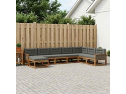 Vidaxl Conjunto De Sofás Para Exterior 8 Pcs Natural E Antracite