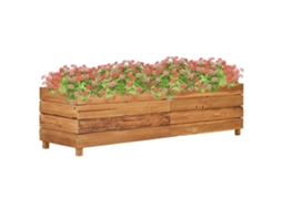 Vidaxl Vaso/floreira 150x40x38 Cm Madeira De Teca Reciclada E Aço