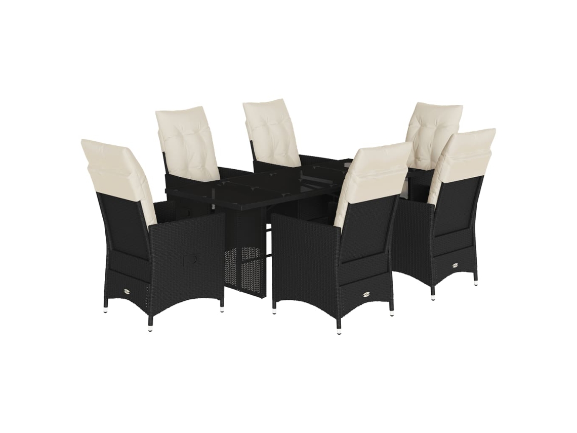 Garden Dining Set, Garden Dining Sets Vidaxl Preto Rattan / Vime (n/a)