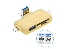Leitor de Cartões 7 em 1 Usb c Conector 8 Pinos para Sd Tf AQUAFORGE