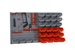 Caixa ajustável e removível para porta ferramentas, 44 peças, parede, plástico, 54x22x95cm Vermelho/ Cinza S/MARCA
