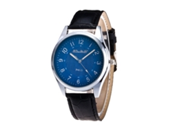 Relógio de quartzo unissex moderno com pulseira de metal ajustável (preto)