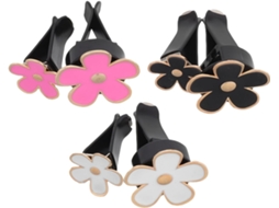 Conjunto de 6 prendedores decorativos para viagens de carro com estampa de margaridas.