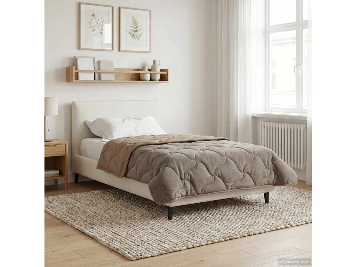 Vidaxl Duvet De Ano Inteiro 135 X 220 Cm Não Cinzento-acastanhado