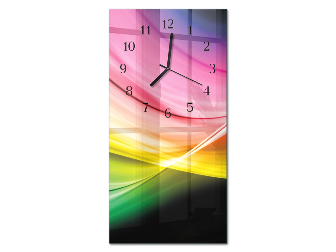Relógio De Parede De Vidro Multicolor Espelharte (30x60 Cm)