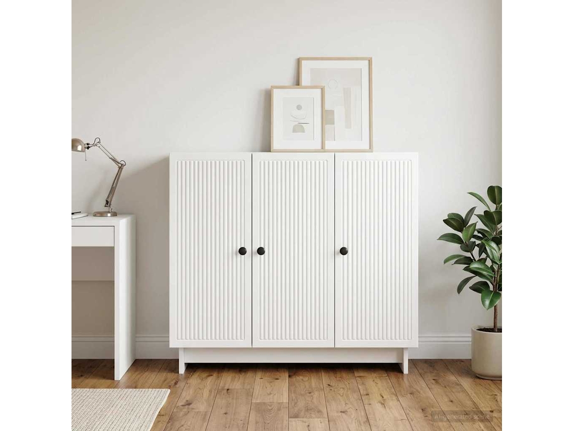 Vidaxl Buffet Branco Brilhante 89 X 34,5 X 80 Cm Derivados De Madeira