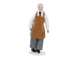 Walshlxq muñeco de Porcelana Miniatura para Casa de Muñecas Chef Sirviente Accesorio Decorativo