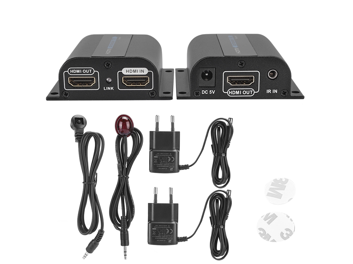 Extensor De Cable Hd Para Rj45 Com Saída De Loop Infrarrojo Ir 60m Lkv372pro