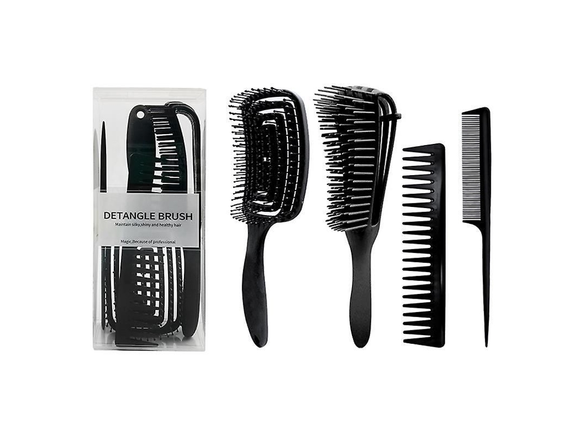 2026 conjunto de 4 Pentes Profissionais para Cabelo com Suporte, Pente Desembaraçador, Pente de Dentes Largos e Pente de Rabo