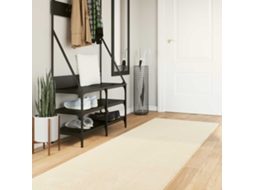 Vidaxl Tapete De Pile Médio, Macio E Lavável Huarte Creme 80 X 400 Cm