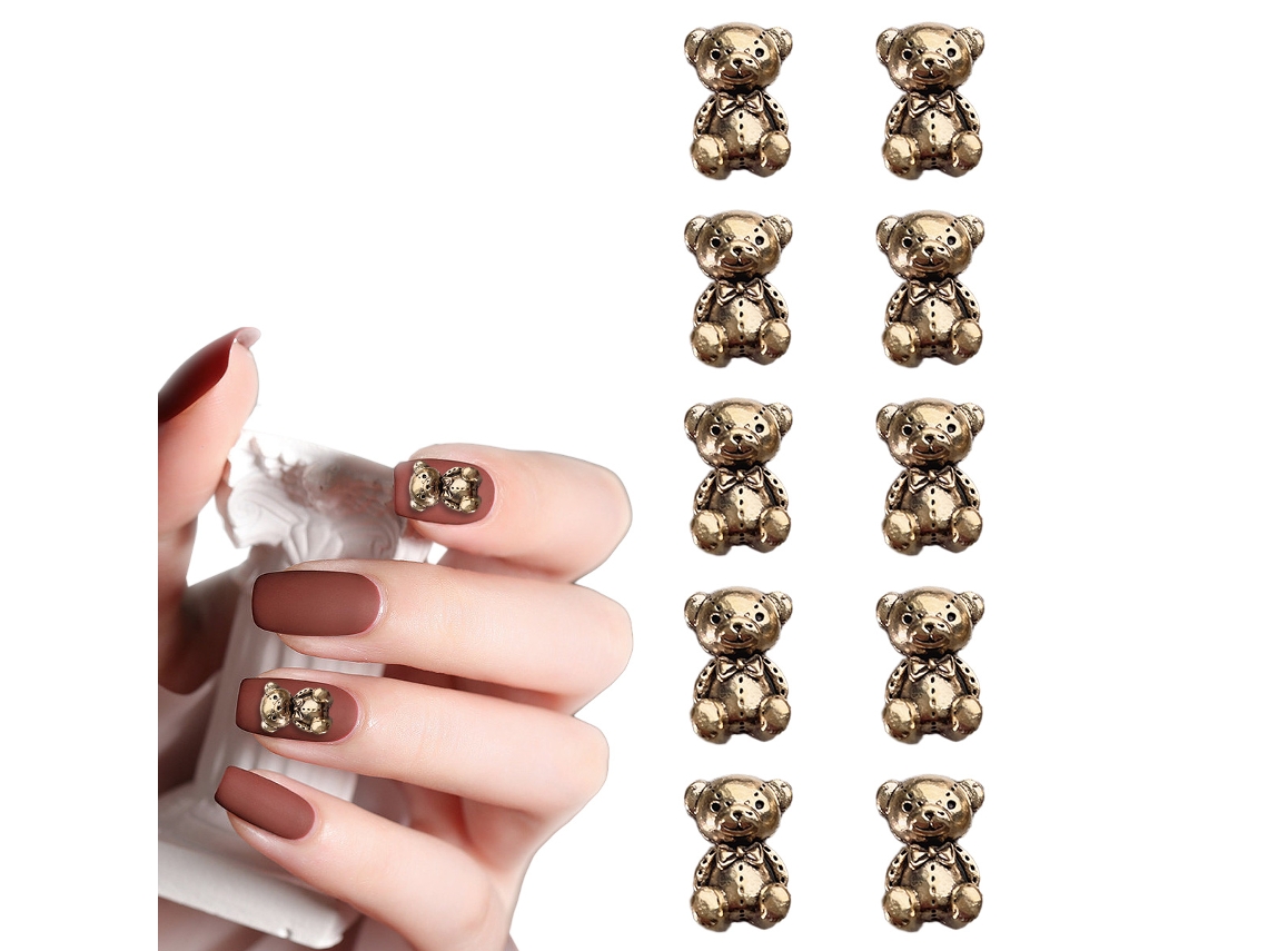 10 Ornamentos para Unhas de Liga Ornamentos Retro Diy para Arte de Unhas NEVEANCE