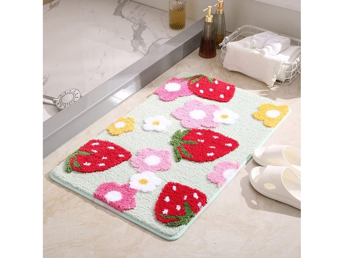 Tapete de Banheiro Morango 20x31cm Antiderrapante Nova LINE