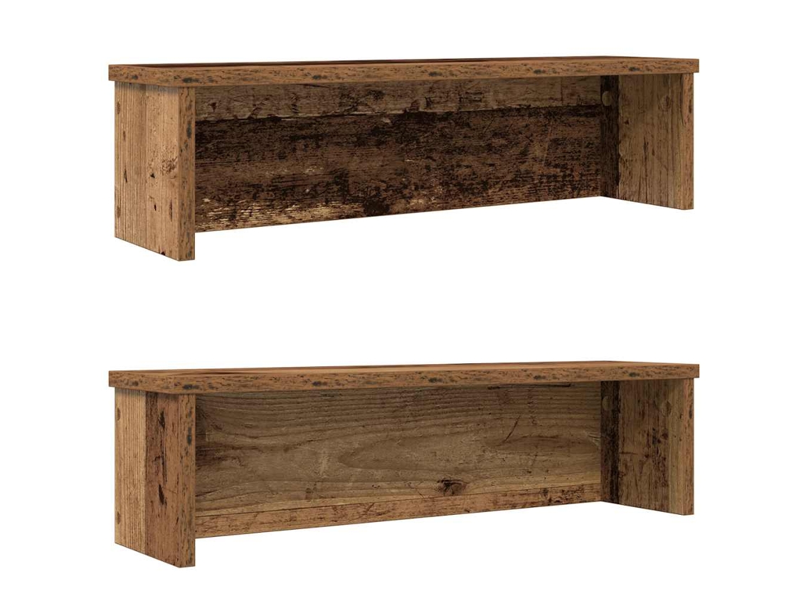 Vidaxl Racks De Cozinha Empilhável 2 Pcs Madeira Velha 50x15x16 Cm