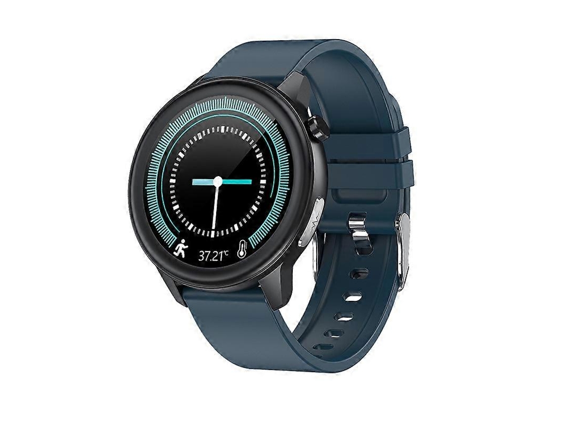 Relógio inteligente Loaniy E80 de 1,3 polegadas com detecção de frequência cardíaca, silicone azul Ly Ebike