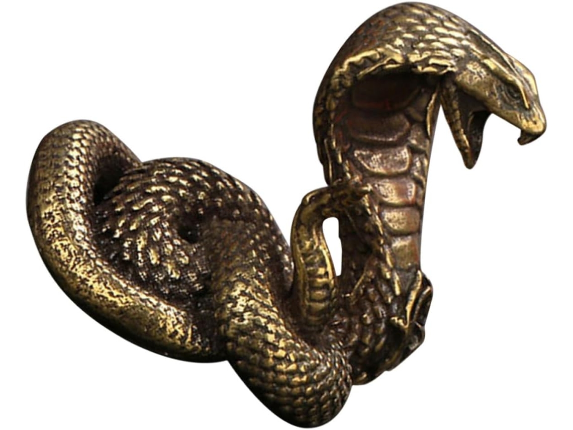 Delicada Estatueta Retrô Cobra Latão Ornamental Única Decoração Quarto Ideal Inauguração Peça Mesa Casa GOKOCO