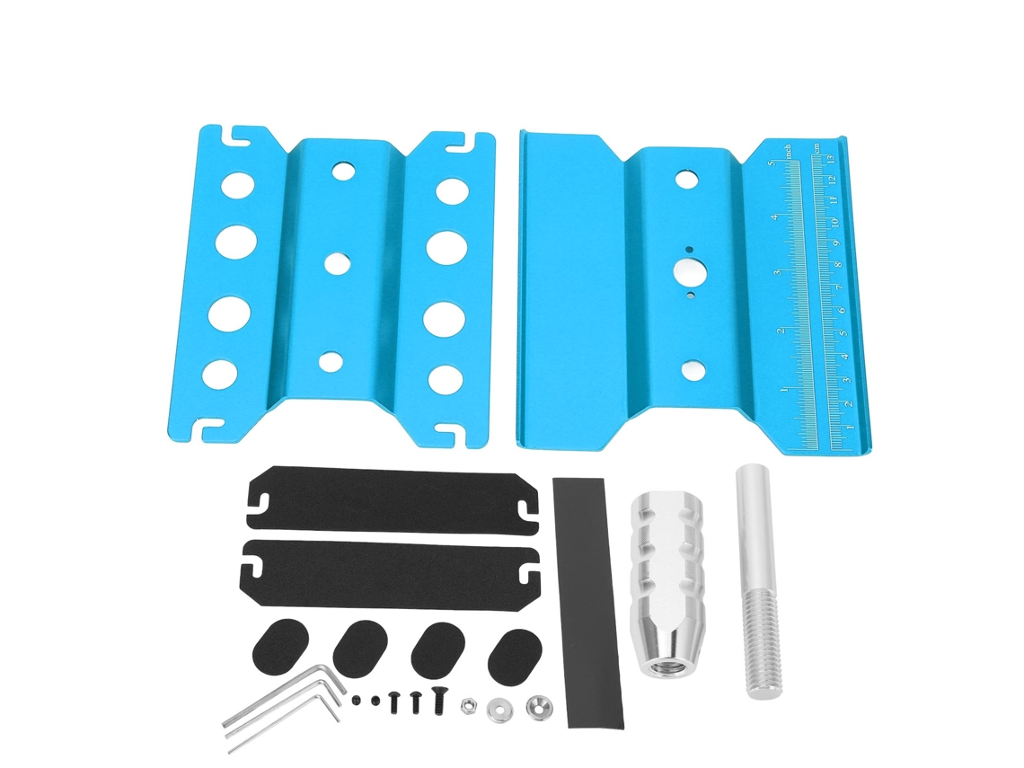 Mali suporte de Reparo para Carros Rc Ajustável em Altura Rotativo Trava Compatível com 1/16 1/10 1/8 Azul
