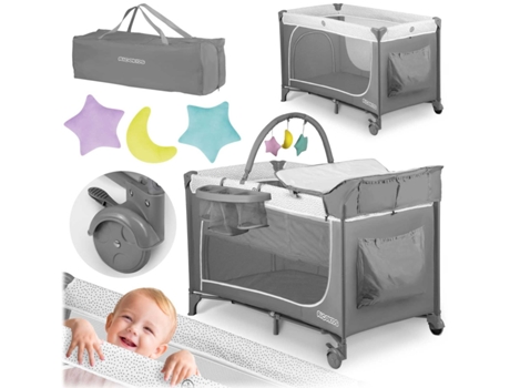 Cuna De Viaje Compacta Rk-241 Em Cinza - 125x65x78cm