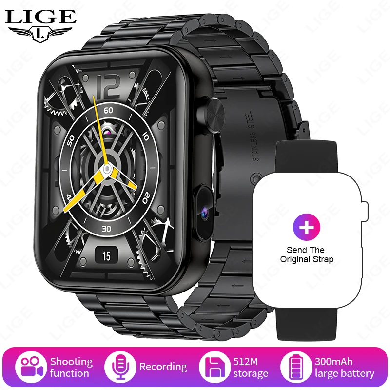 Smartwatch MDUG com tela HD de 2,01 polegadas, bateria de 370mAh e resistência à água (prata Metálico)